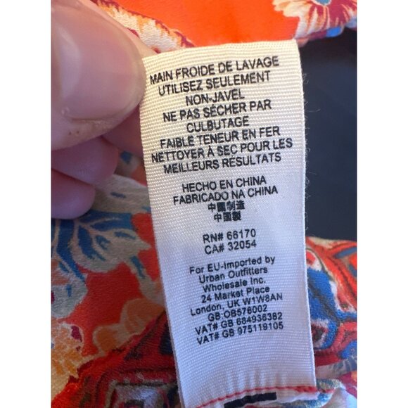 Free People XS/S Floral Geometric Print Long Sleeve Jacket Zip Front Boho Artsy - Picture 5 of 6